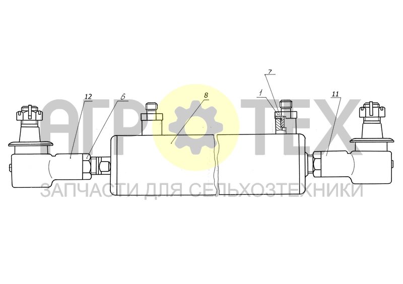 Гидроцилиндр (РСМ-5.09.21.050А) (№1 на схеме)